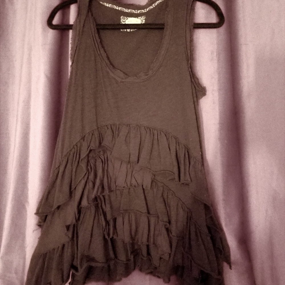 Meadow and Rue Long shirt / dress with tights.